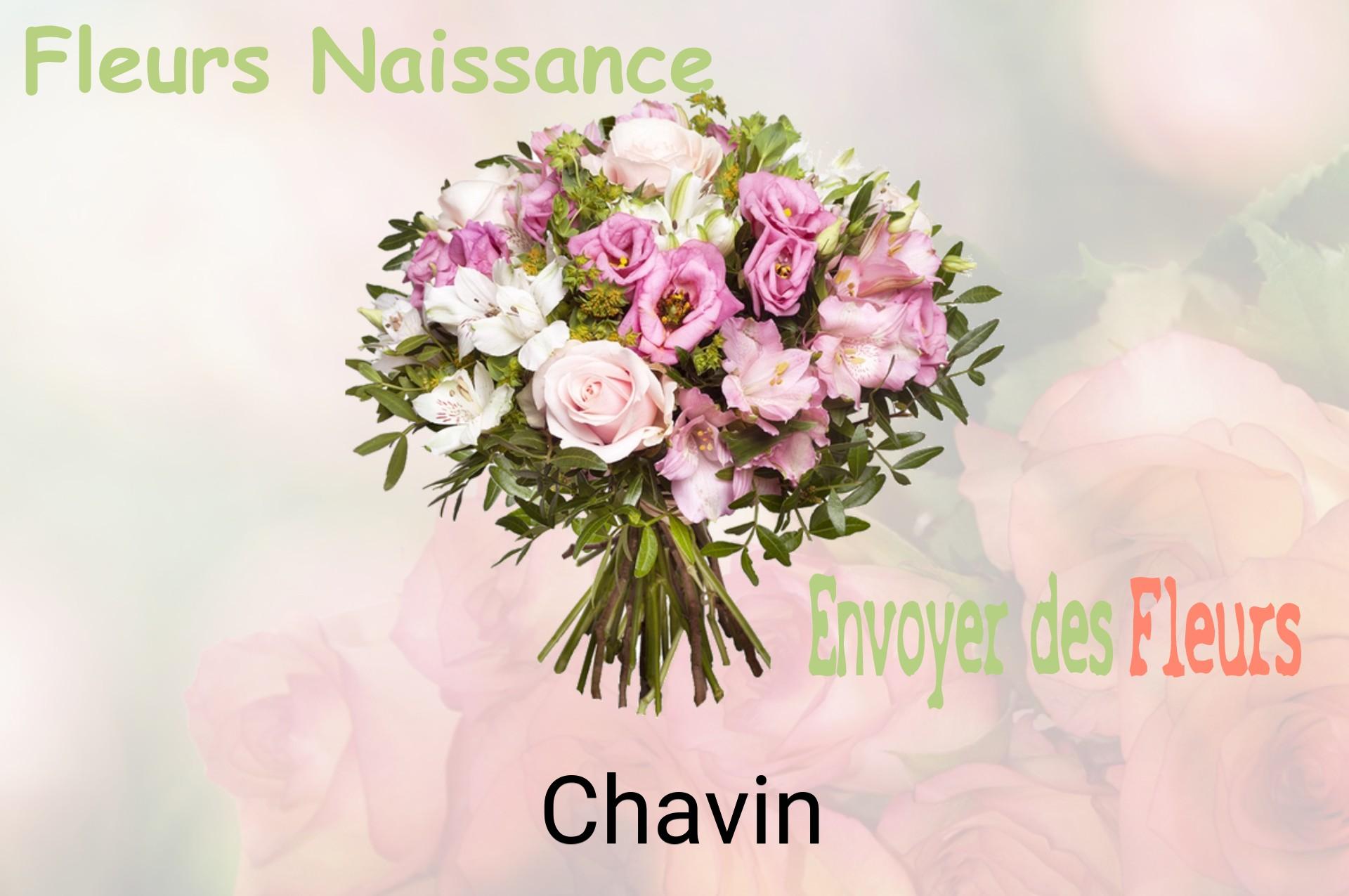 Bouquet de fleurs de naissance livré à Chavin