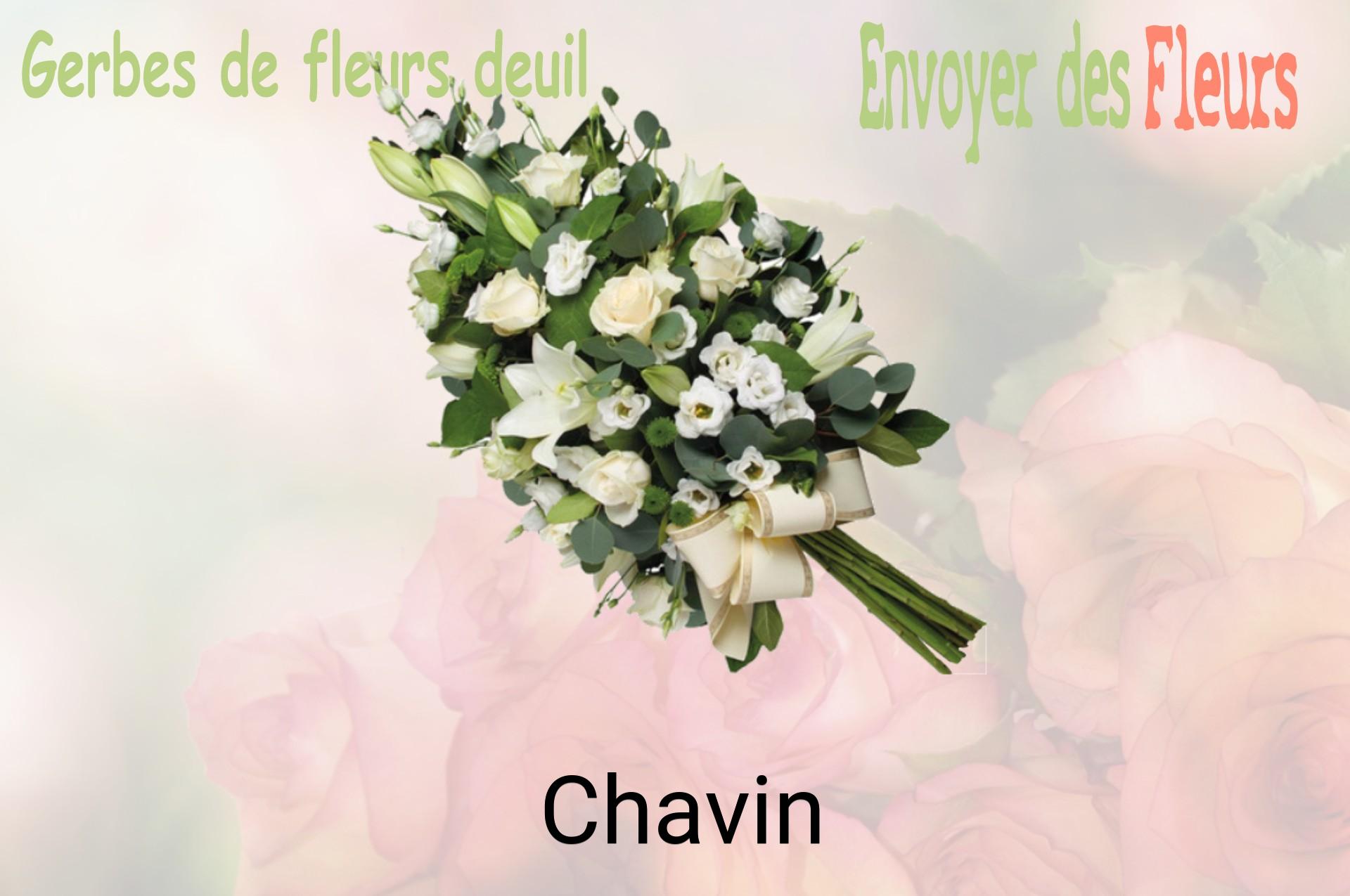 Gerbe de fleurs de deuil livrée à Chavin